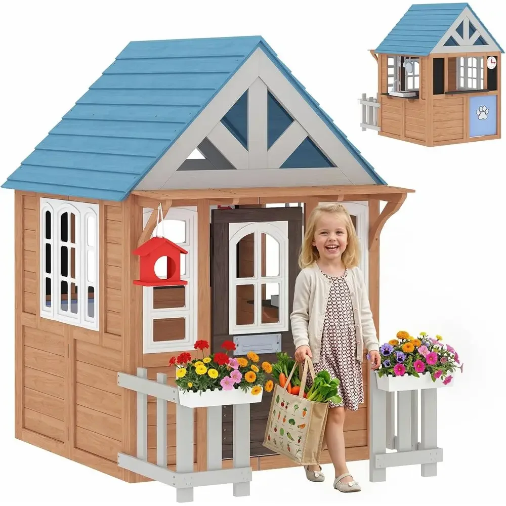 Qaba Kids Outdoor Playhouse - Rumah Bermain Anak Qaba Outdoor dengan