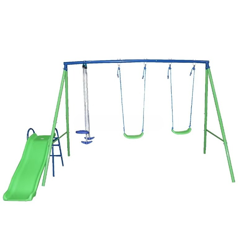 Kids Outdoor Swing Set With Slide - Set Ayunan dan Perosotan Permainan Anak