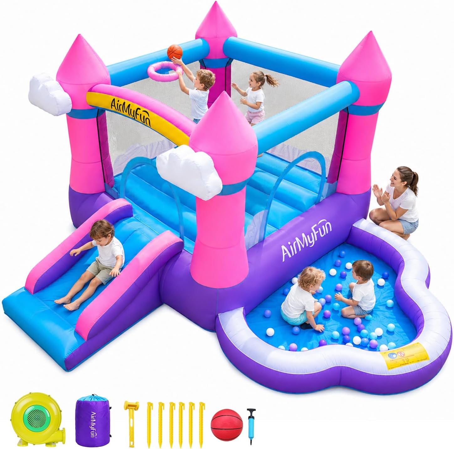 Kids Outdoor Pool - Rumah Loncat Tiup Warna Pink untuk