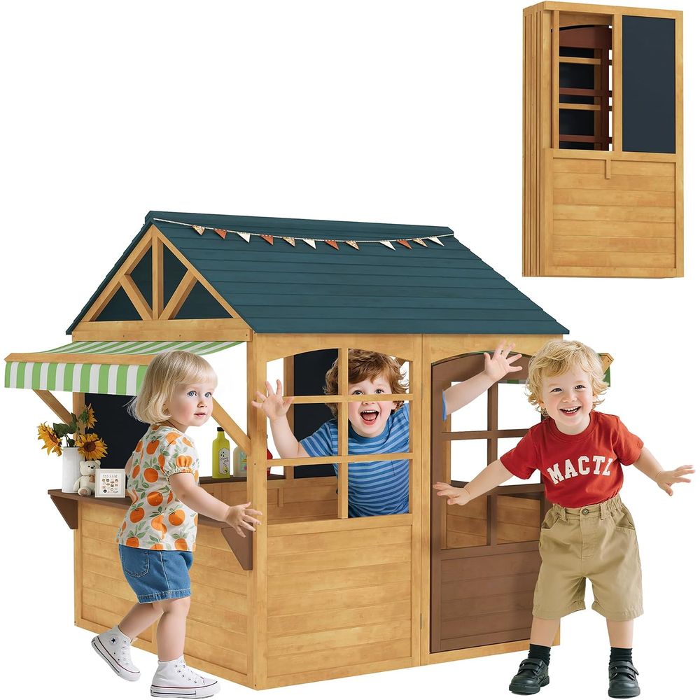 Qaba Kids Outdoor Playhouse - Rumah Bermain Luar Ruangan Qaba yang