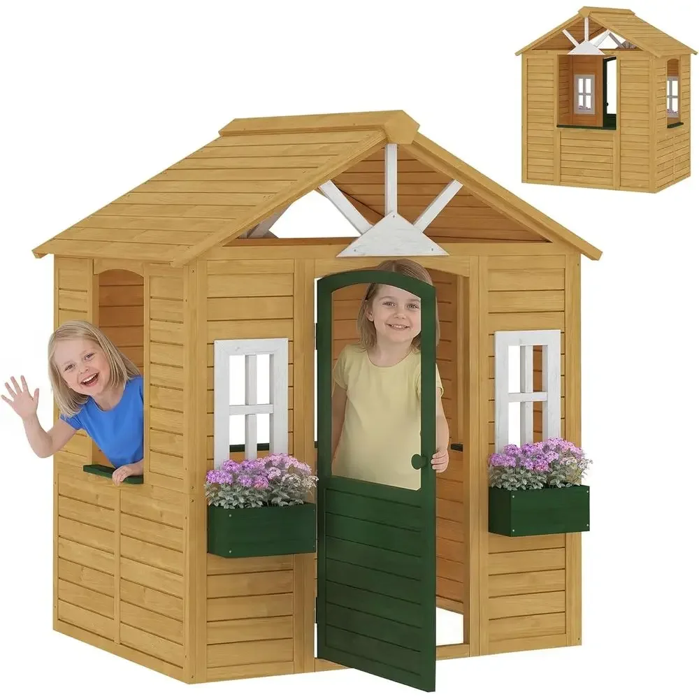 Qaba Kids Outdoor Playhouse - Rumah Bermain Anak Qaba Outdoor Playhouse,