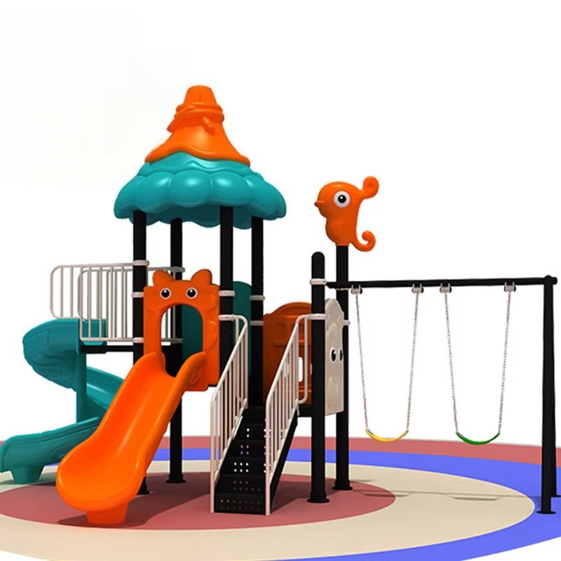 Kids Outdoor Swing Set With Slide - Ayunan Plastik Besar dan Tahan Lama