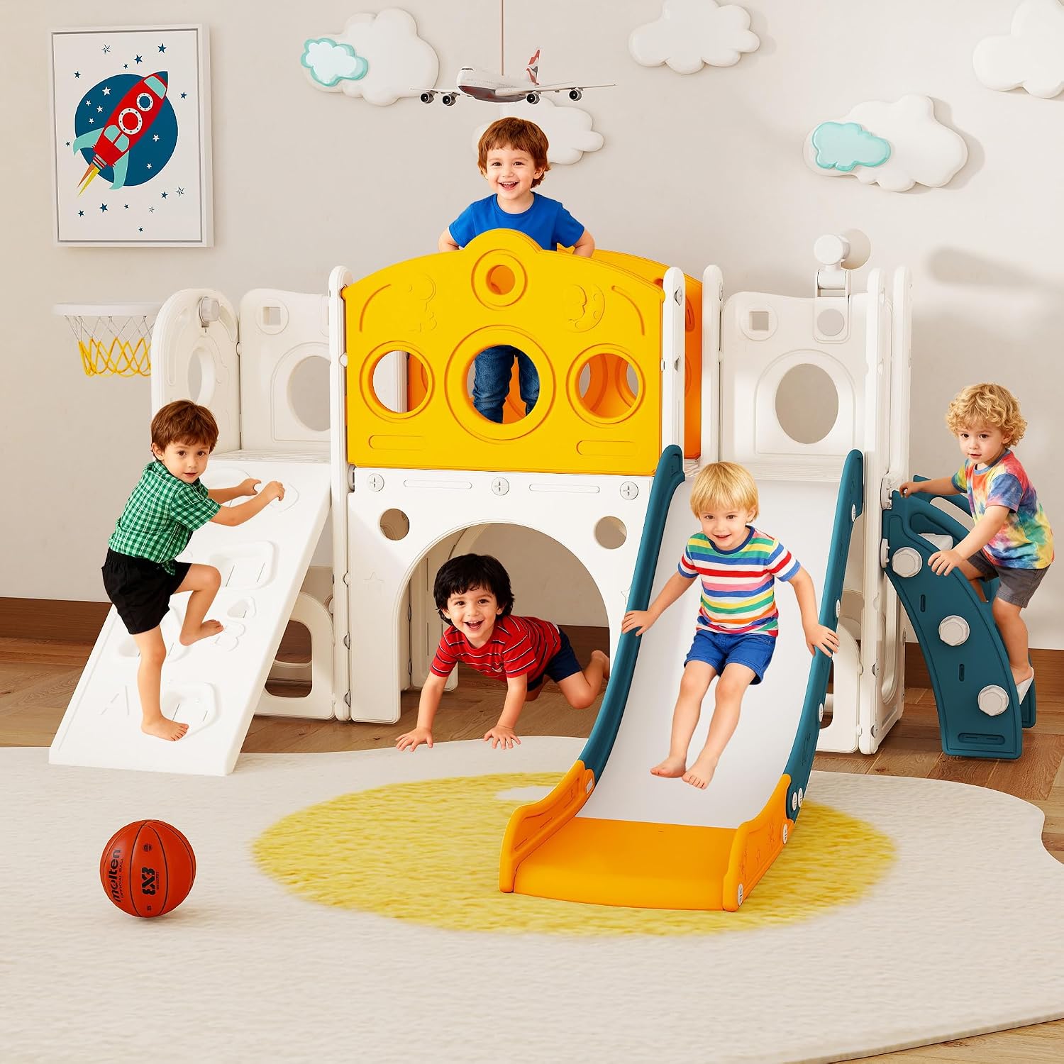 Kids Outdoor Basketball Hoop - Set Perosotan Anak 9 in 1