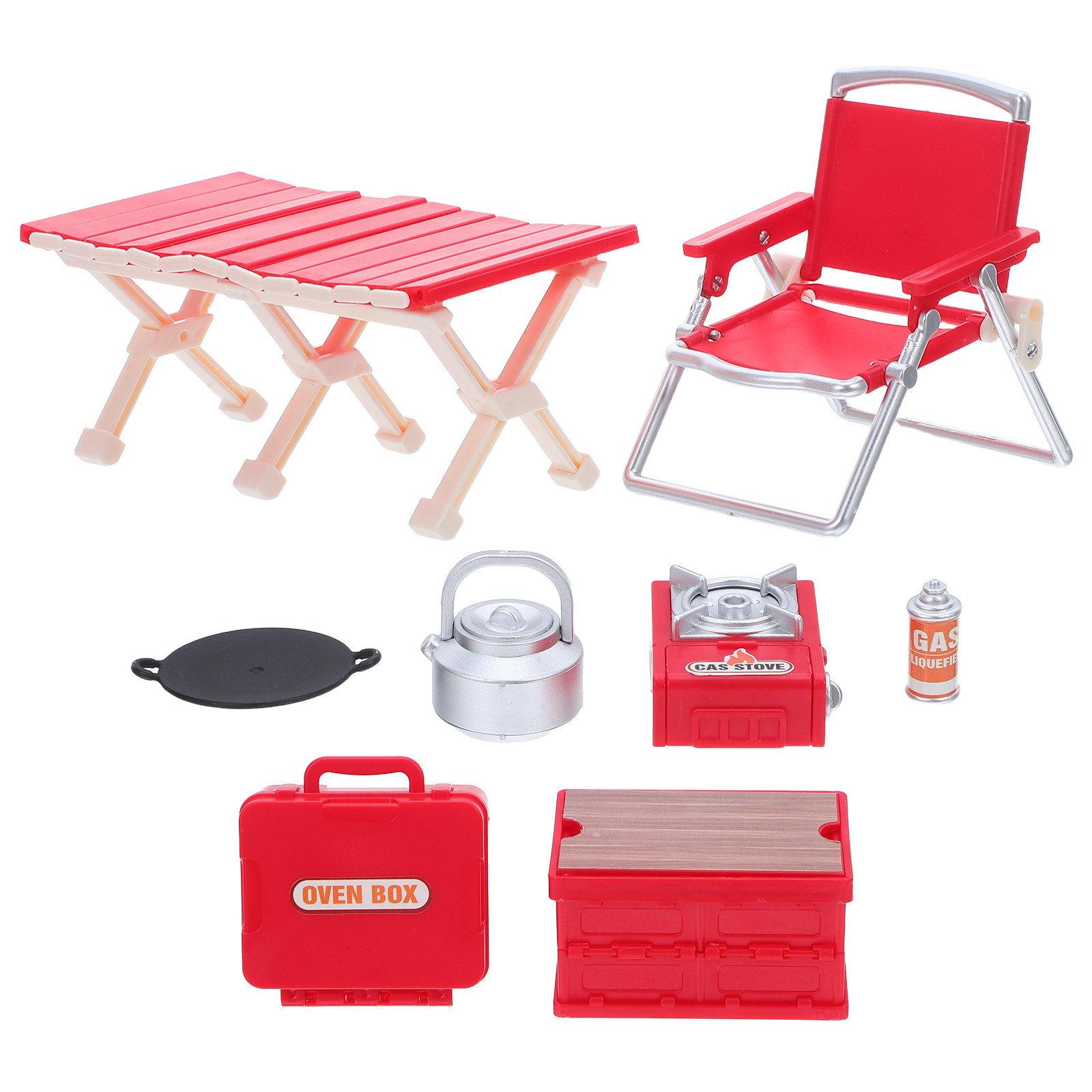 Kids Outdoor Chair And Table - 1Set Aksesoris Miniatur untuk Berkemah Kursi