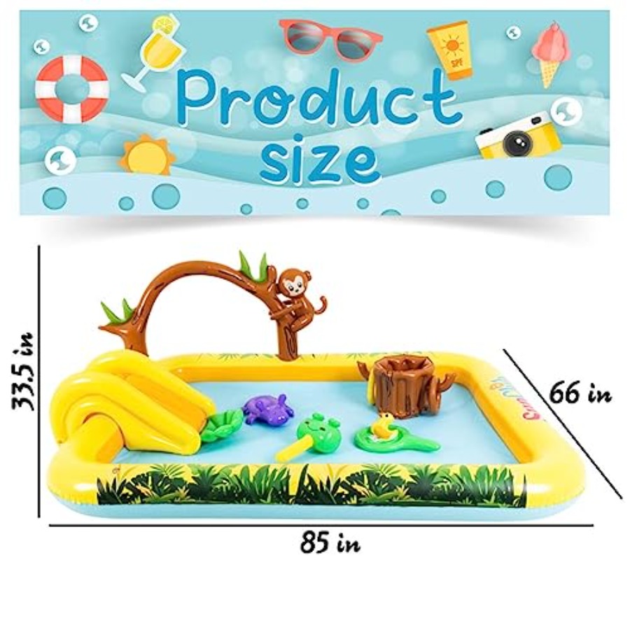 Pusat bermain hewan hutan tiup - Kids Outdoor Pool ulasan dan harga