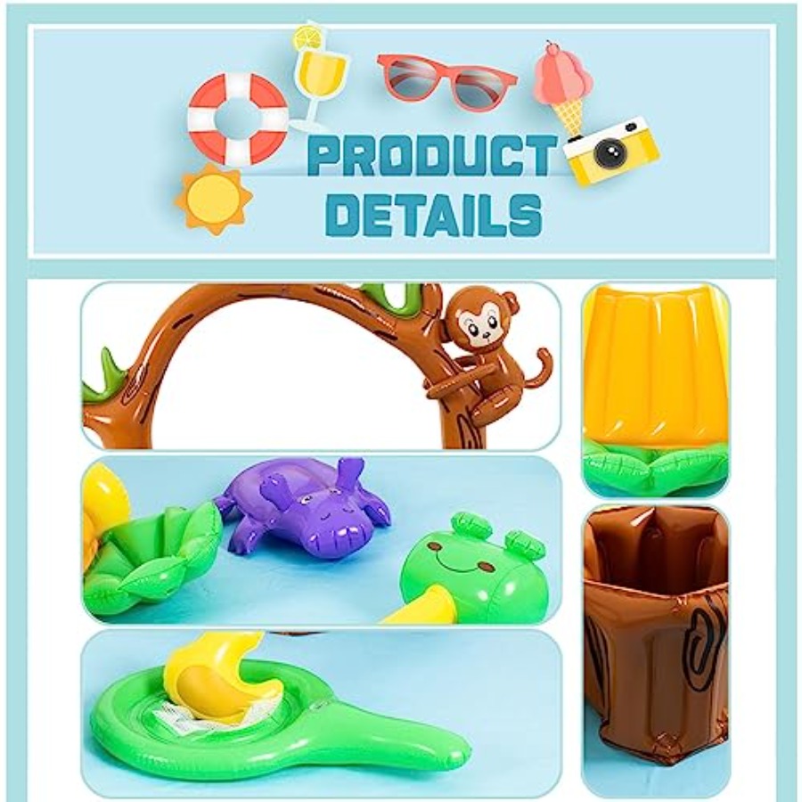 Pusat bermain hewan hutan tiup - Kids Outdoor Pool ulasan dan harga