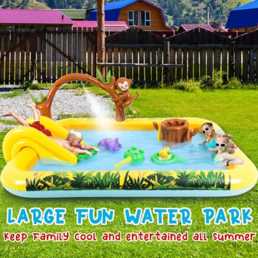 Pusat bermain hewan hutan tiup - Kids Outdoor Pool ulasan dan harga