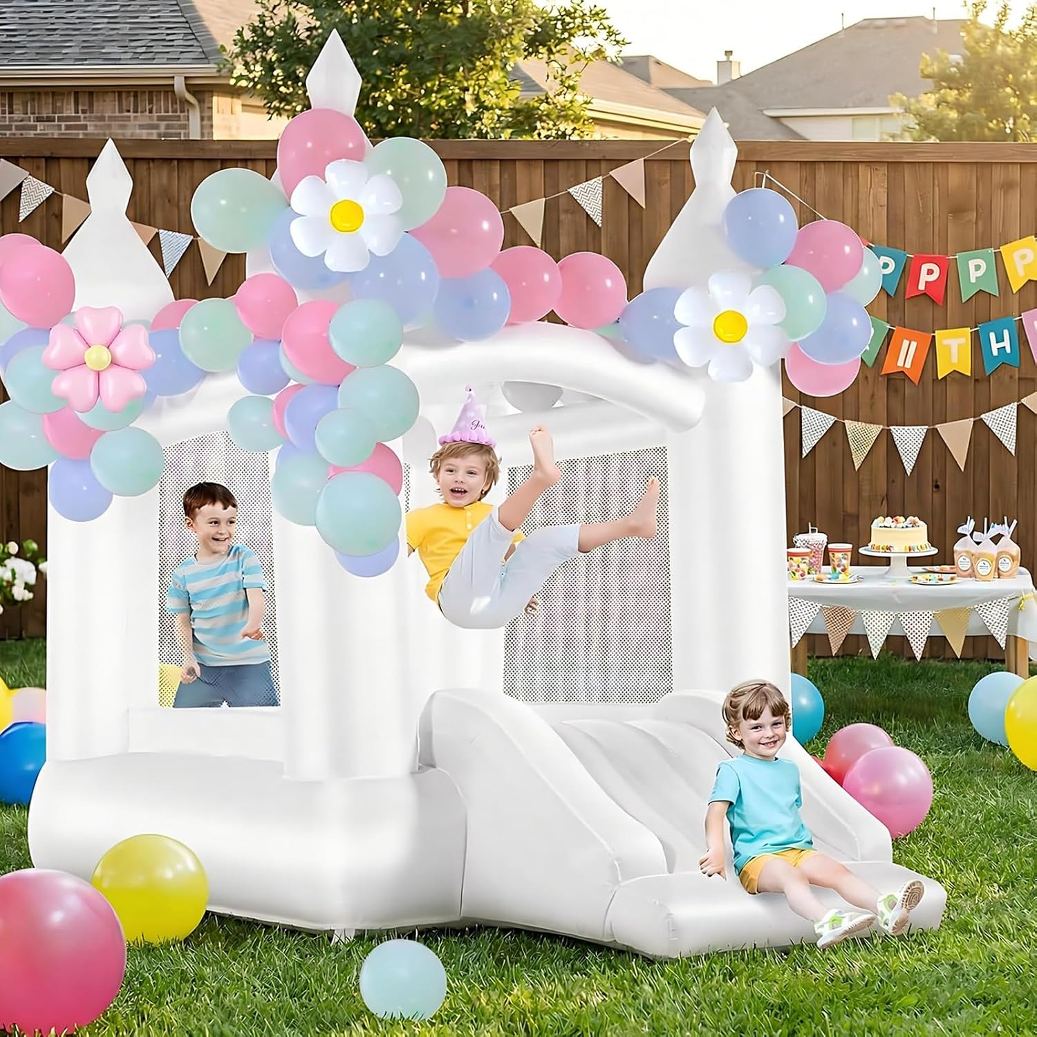 Rumah Loncat Putih untuk Dalam - Kids Outdoor House ulasan dan harga