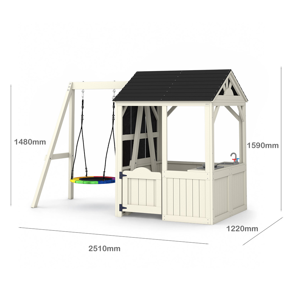 Perlengkapan Taman, Perabotan  - Kids Outdoor House With Kitchen ulasan dan harga