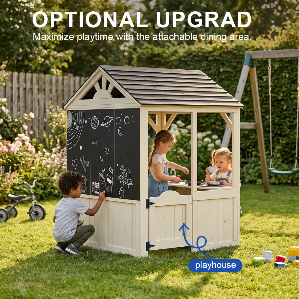Perlengkapan Taman, Perabotan  - Kids Outdoor House With Kitchen ulasan dan harga