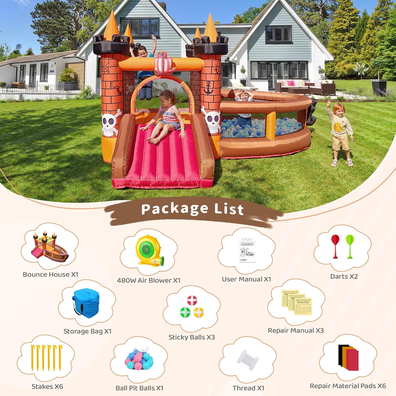 Rumah Loncat Tiup untuk Anak U - Kids Outdoor House ulasan dan harga