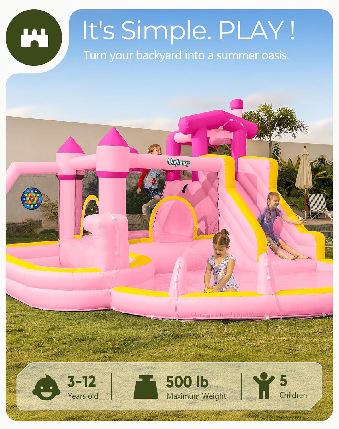 Perosotan Air Tiup Warna Pink  - Kids Outdoor House ulasan dan harga