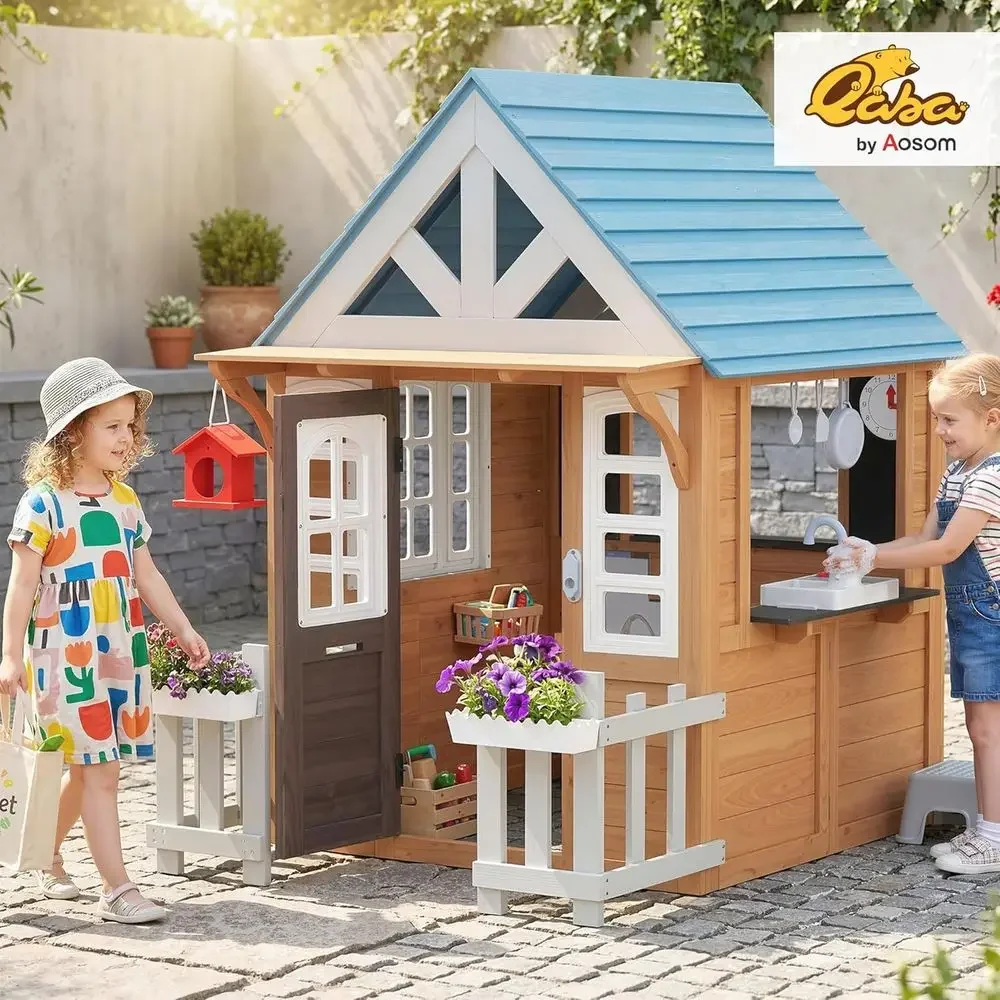 Rumah Bermain Anak Qaba Outdoo - Qaba Kids Outdoor Playhouse ulasan dan harga