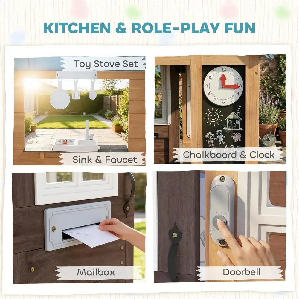 Rumah Bermain Anak Qaba Outdoo - Qaba Kids Outdoor Playhouse ulasan dan harga