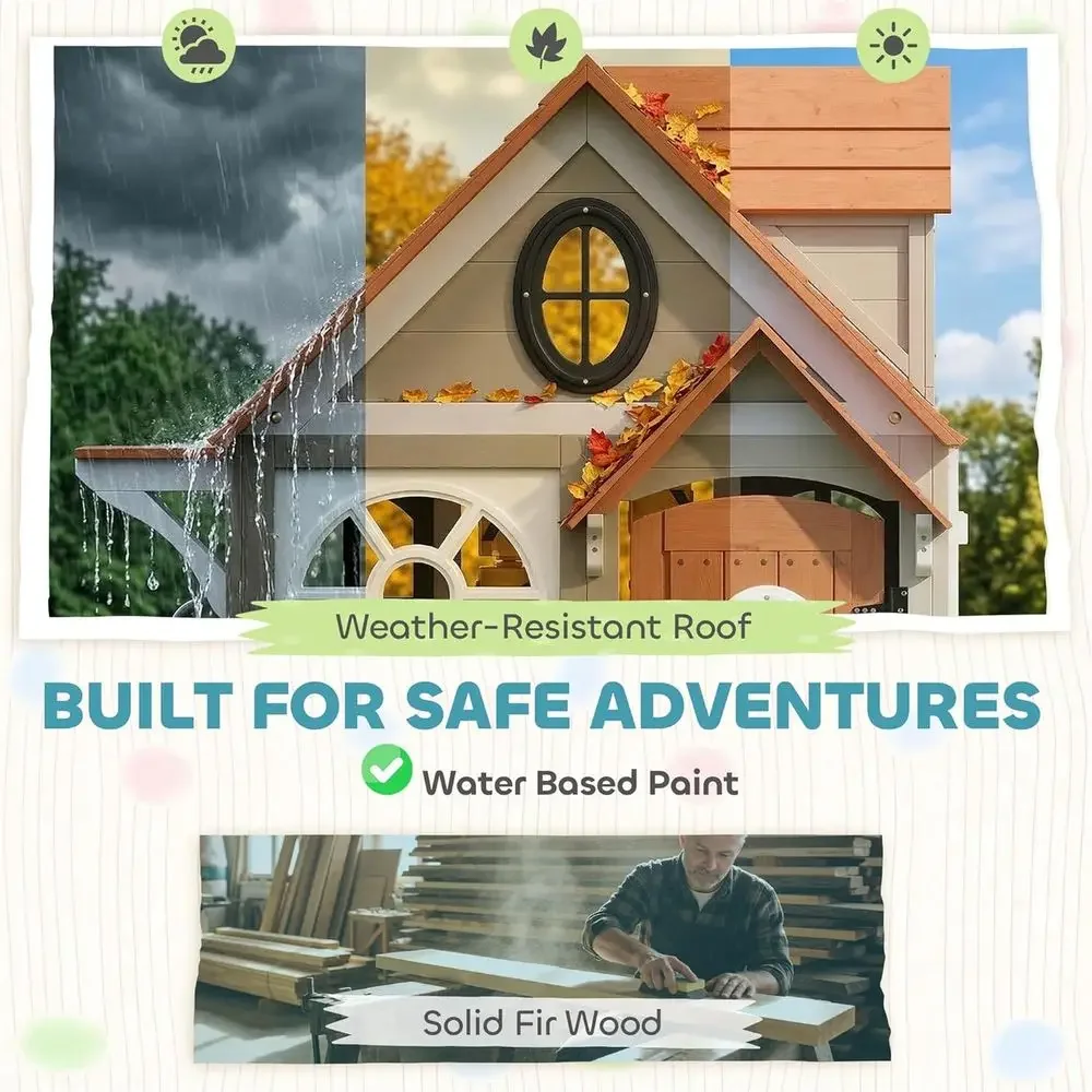 Rumah Bermain Luar Ruangan Qab - Qaba Kids Outdoor Playhouse ulasan dan harga
