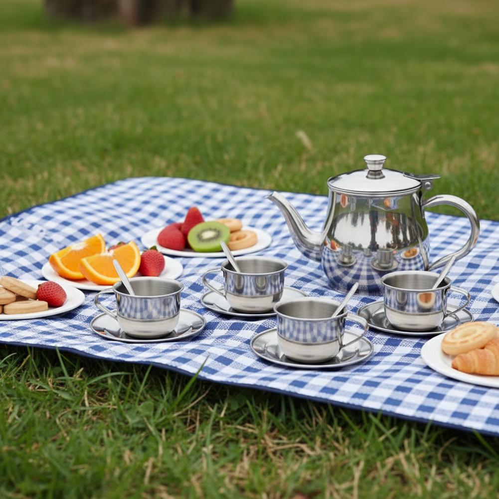 Set Peralatan Makan Teh Stainl - Kids Outdoor House With Kitchen ulasan dan harga
