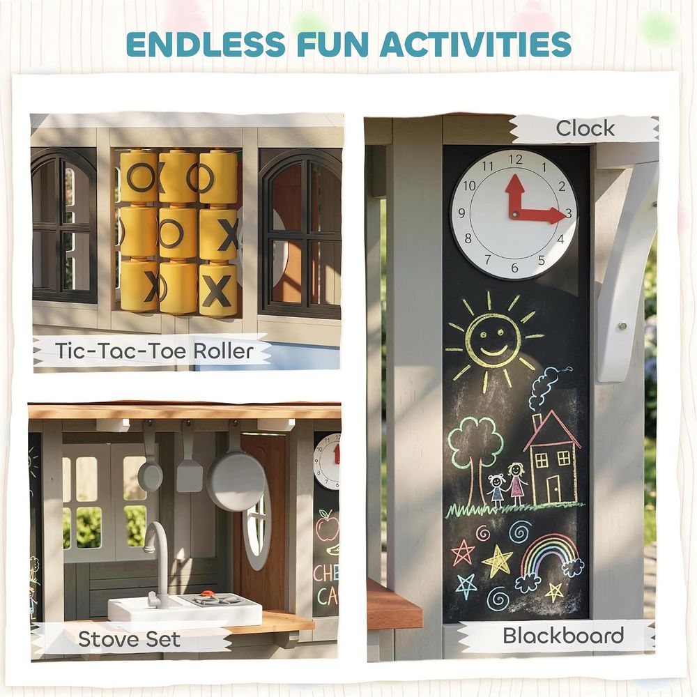 Rumah Bermain Anak Kayu Qaba O - Qaba Kids Outdoor Playhouse ulasan dan harga