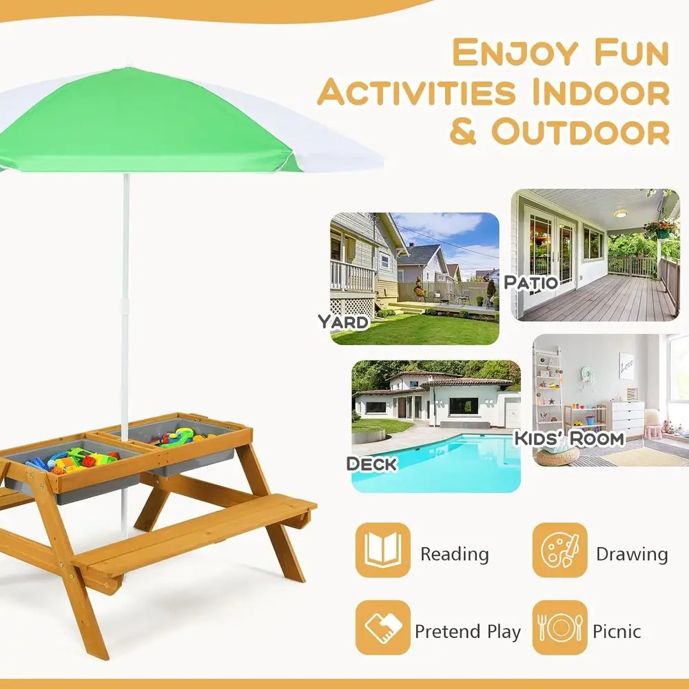 Meja Piknik Anak 3-in-1 yang D - Kids Outdoor Umbrella ulasan dan harga