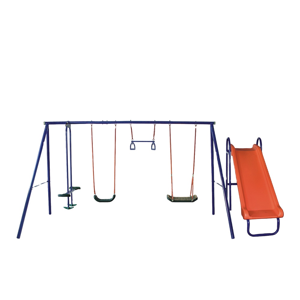 Ayunan Taman Anak Murah Grosir - Kids Outdoor Swing Set With Slide ulasan dan harga