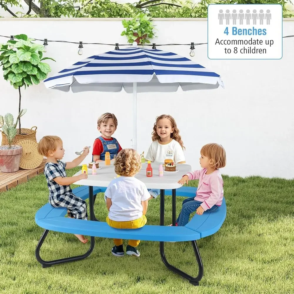 Meja Piknik Anak 8 Orang denga - Kids Outdoor Umbrella ulasan dan harga