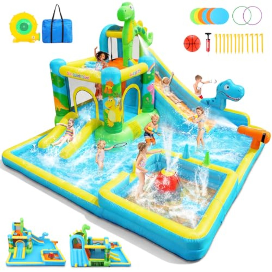 Perosotan air tiup untuk halam - Kids Outdoor House ulasan dan harga