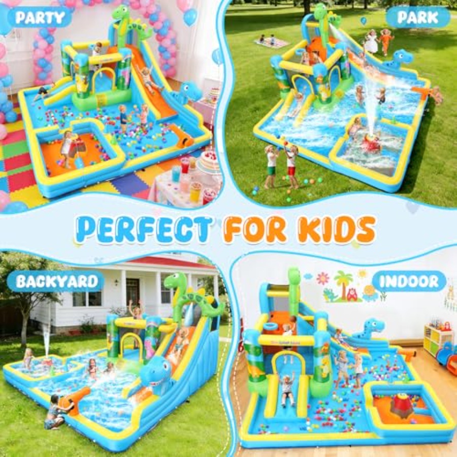 Perosotan air tiup untuk halam - Kids Outdoor House ulasan dan harga
