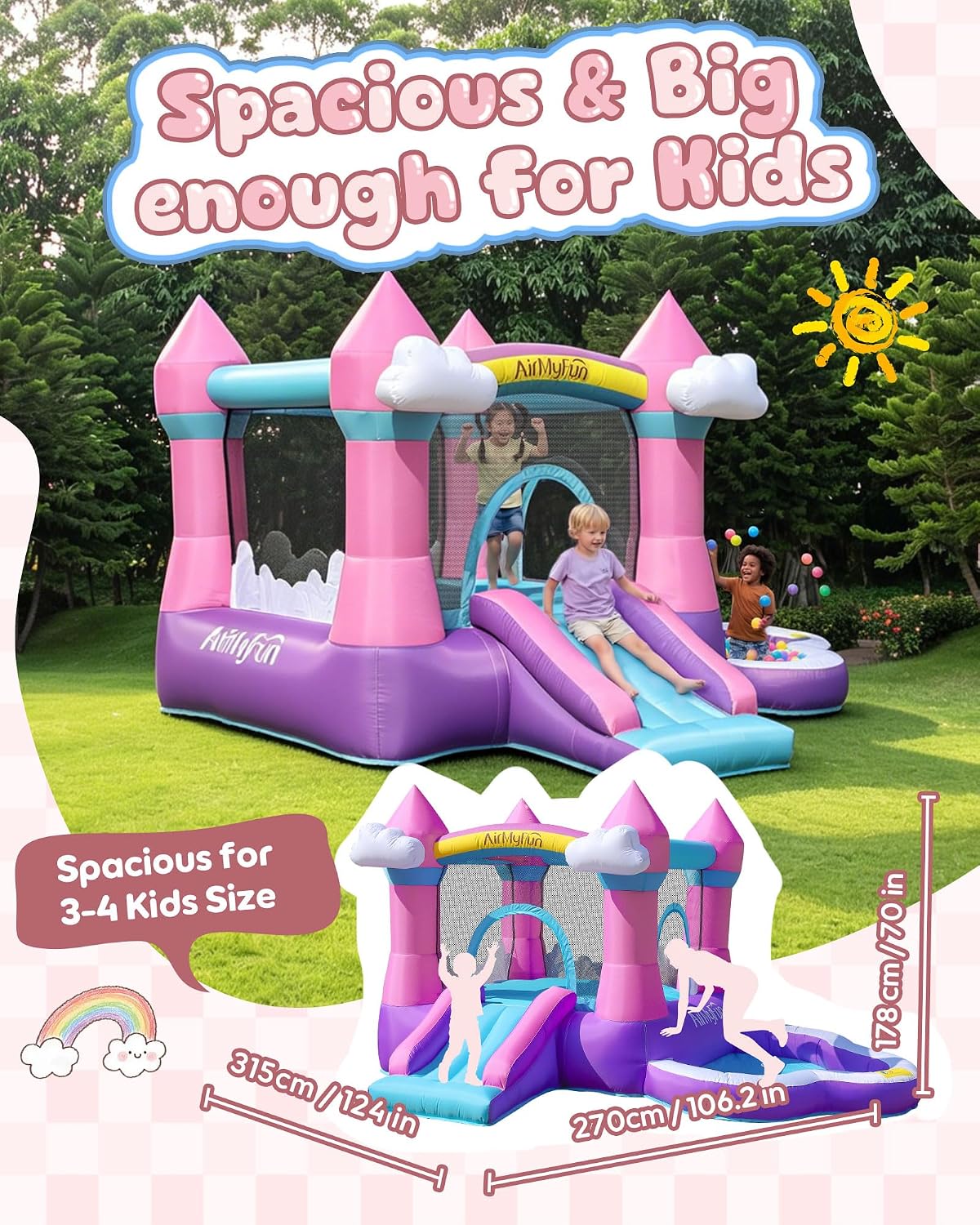 Rumah Loncat Tiup Warna Pink u - Kids Outdoor Pool ulasan dan harga