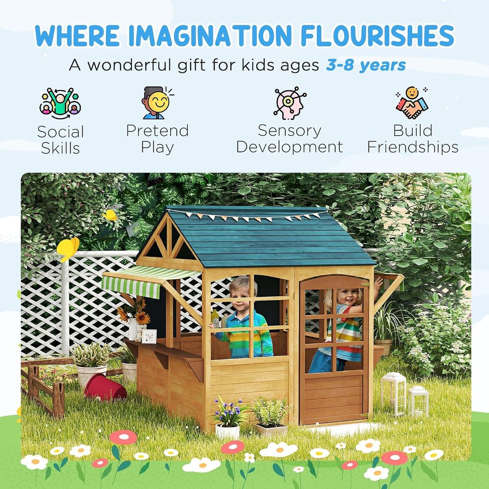 Rumah Bermain Luar Ruangan Qab - Qaba Kids Outdoor Playhouse ulasan dan harga