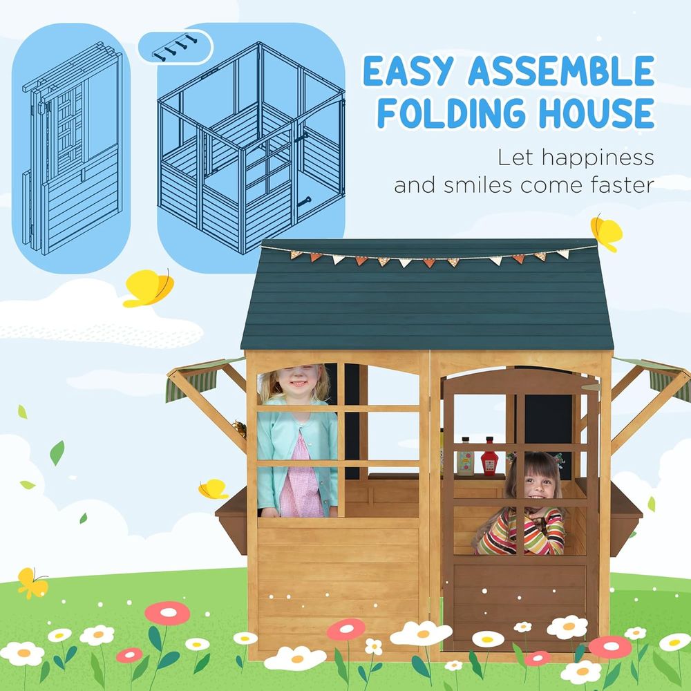 Rumah Bermain Luar Ruangan Qab - Qaba Kids Outdoor Playhouse ulasan dan harga