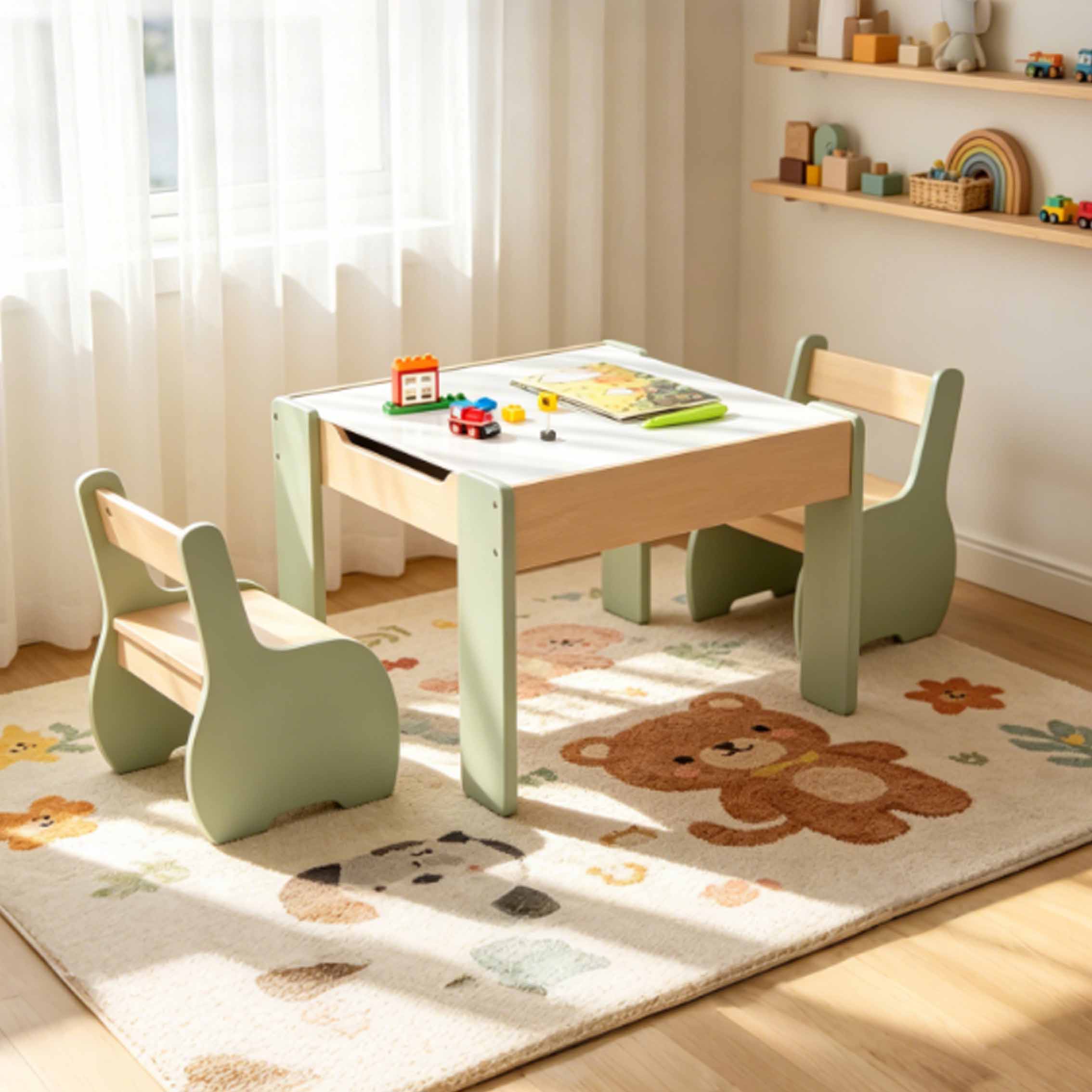 Set Meja dan Kursi Kayu Modern - Kids Outdoor Chair And Table ulasan dan harga
