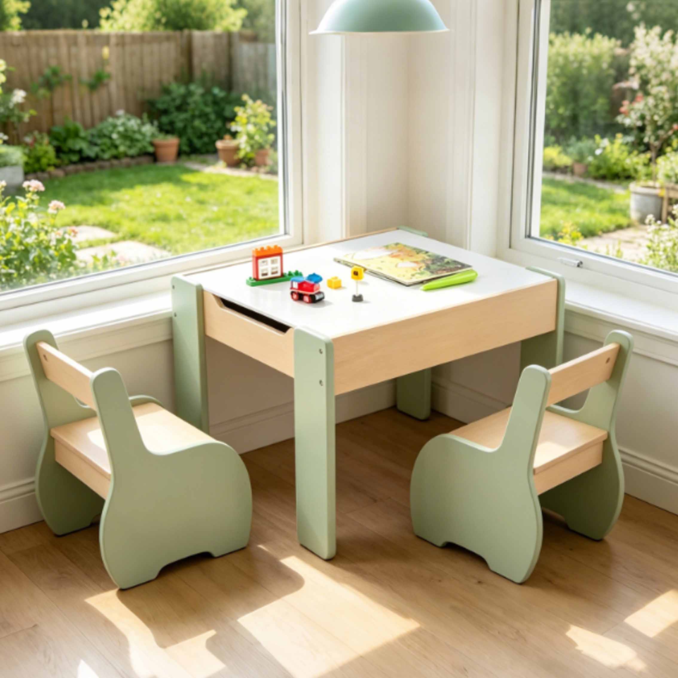 Set Meja dan Kursi Kayu Modern - Kids Outdoor Chair And Table ulasan dan harga