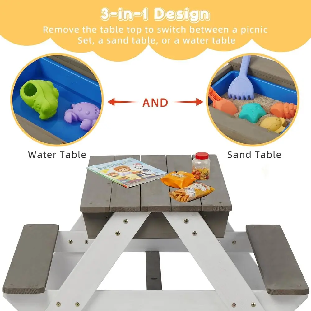 Meja Piknik Kayu 3-in-1 yang D - Kids Outdoor Umbrella ulasan dan harga