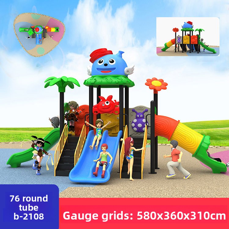 Peralatan Bermain Anak-Anak di - Kids Outdoor Swing Set With Slide ulasan dan harga