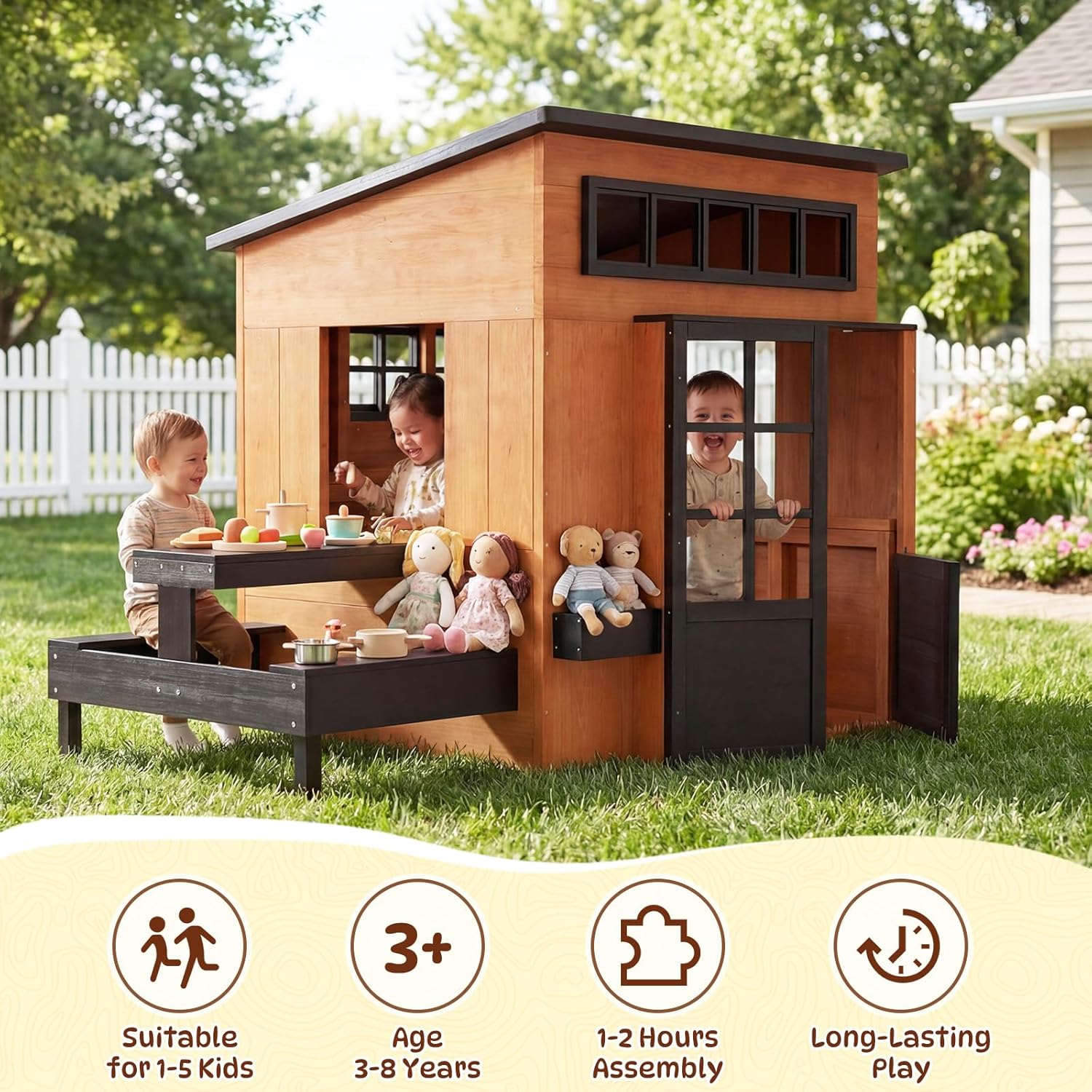 Rumah Bermain Luar Ruangan Nor - Kids Outdoor House With Kitchen ulasan dan harga