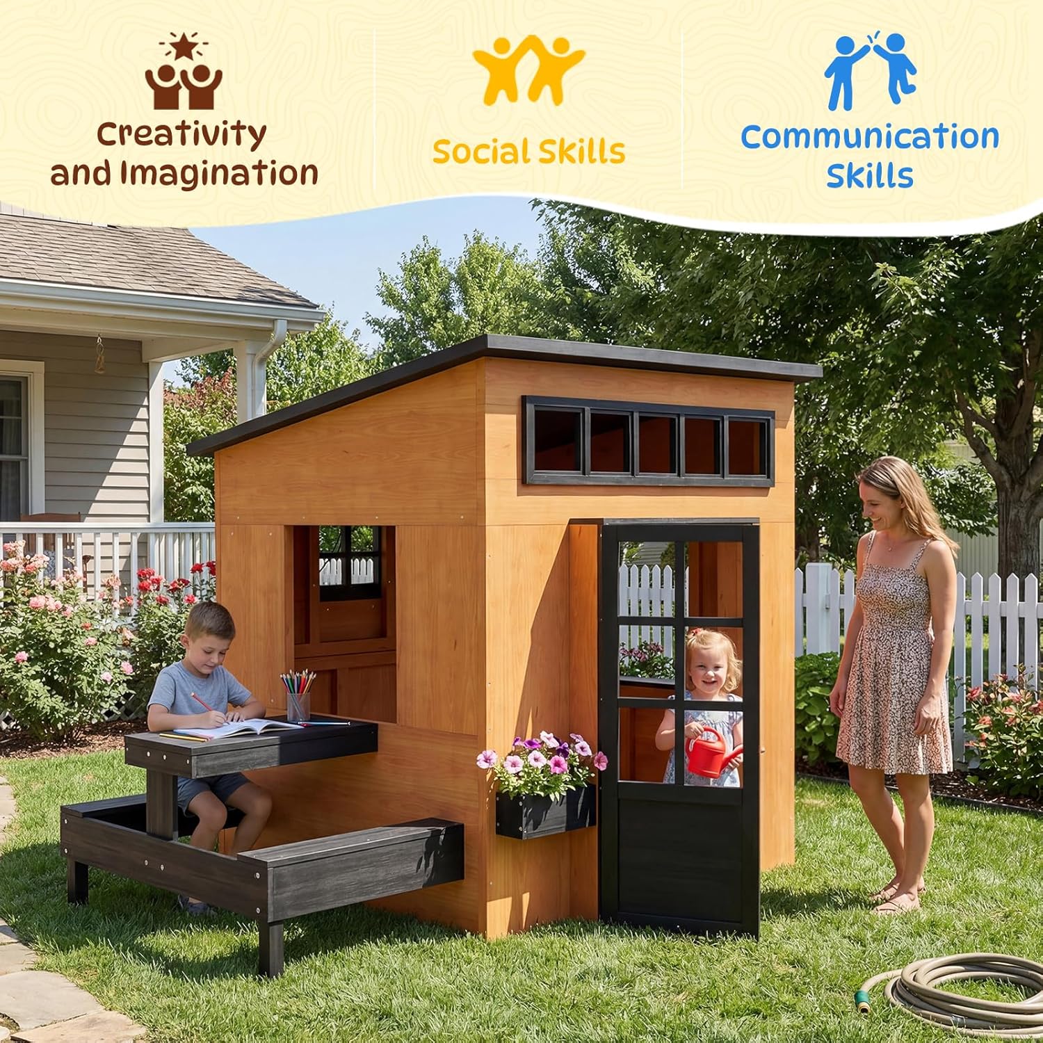 Rumah Bermain Luar Ruangan Nor - Kids Outdoor House With Kitchen ulasan dan harga