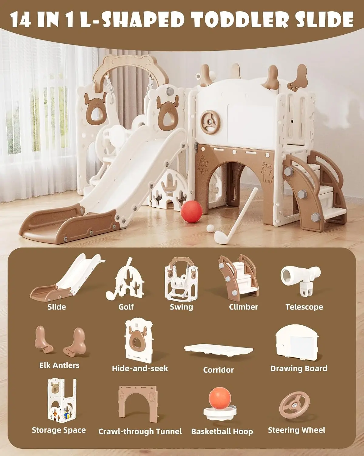Set Perosotan dan Ayunan Anak  - Kids Outdoor Swing Set With Slide ulasan dan harga