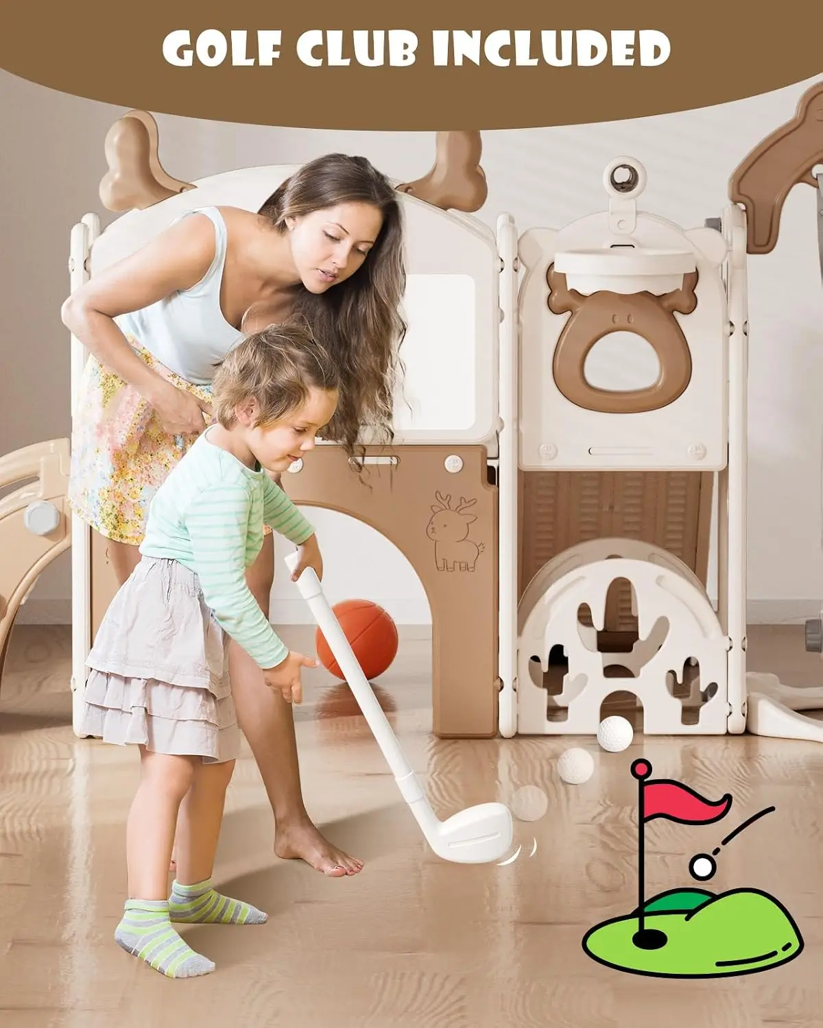 Set Perosotan dan Ayunan Anak  - Kids Outdoor Swing Set With Slide ulasan dan harga