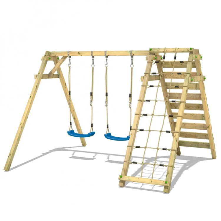 Perosotan dan ayunan kayu keci - Kids Outdoor Swing Set With Slide ulasan dan harga