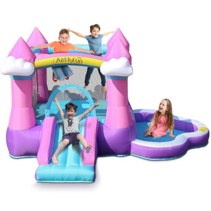 Rumah mainan tiup warna pink u - Kids Outdoor House ulasan dan harga