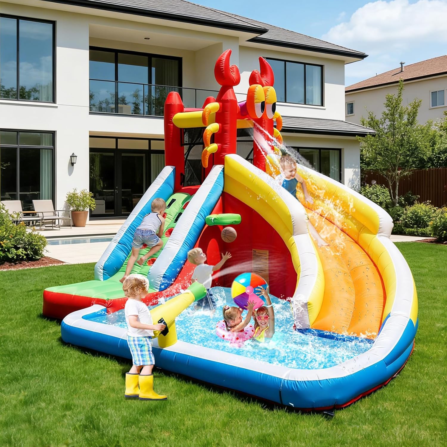 Rumah Loncat Tiup Besar dengan - Kids Outdoor Basketball Hoop ulasan dan harga