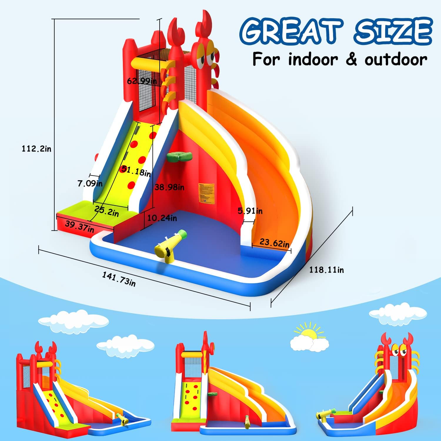 Rumah Loncat Tiup Besar dengan - Kids Outdoor Basketball Hoop ulasan dan harga