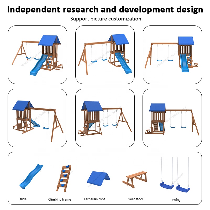 Pusat Bermain - Peralatan Berm - Kids Outdoor Swing Set With Slide ulasan dan harga