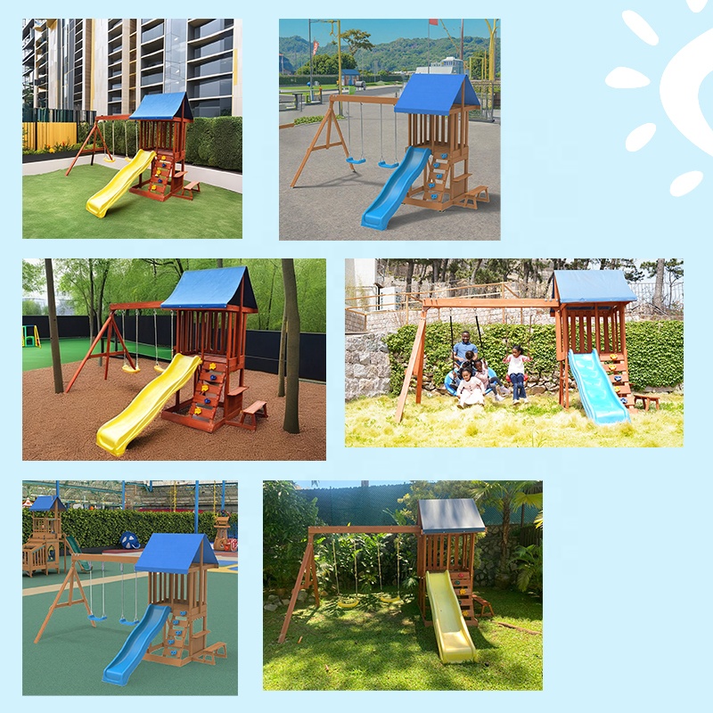 Pusat Bermain - Peralatan Berm - Kids Outdoor Swing Set With Slide ulasan dan harga