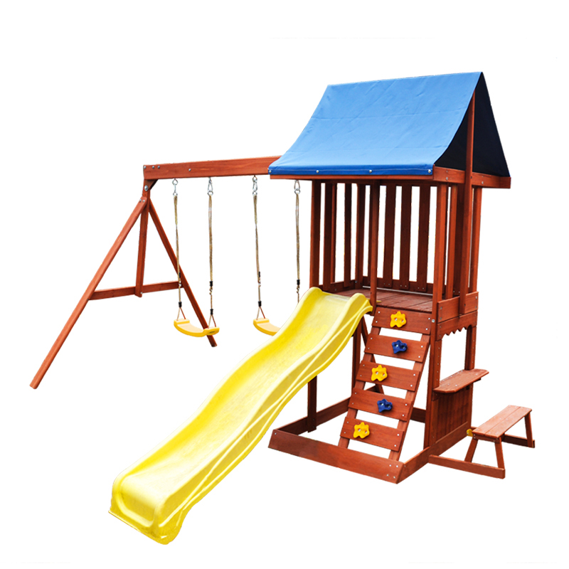 Pusat Bermain - Peralatan Berm - Kids Outdoor Swing Set With Slide ulasan dan harga