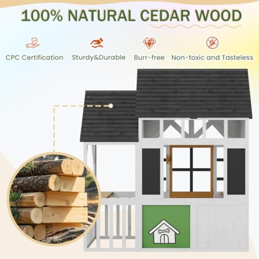 Rumah Bermain Kayu Luar Ruanga - Kids Outdoor House With Kitchen ulasan dan harga