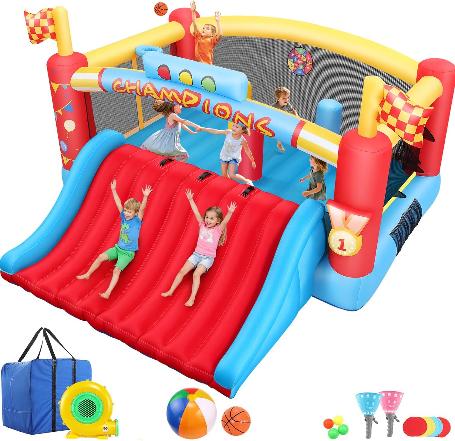 Rumah Loncat Tiup Besar untuk  - Kids Outdoor Basketball Hoop ulasan dan harga