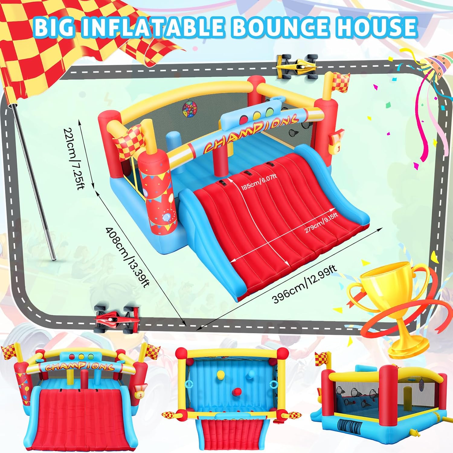 Rumah Loncat Tiup Besar untuk  - Kids Outdoor Basketball Hoop ulasan dan harga