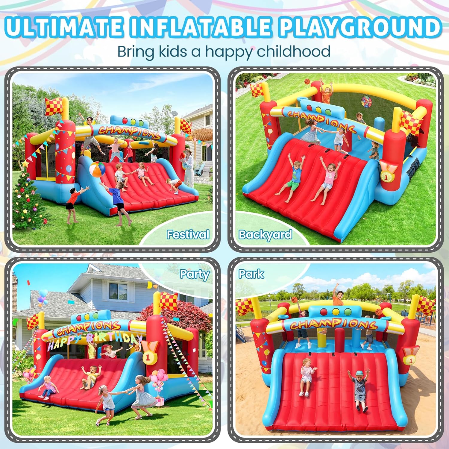 Rumah Loncat Tiup Besar untuk  - Kids Outdoor Basketball Hoop ulasan dan harga