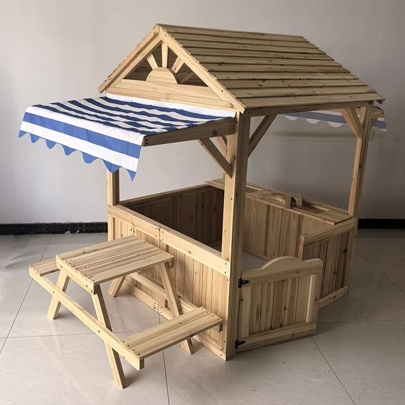 Rumah Bermain Anak dari Kayu,  - Kids Outdoor House With Kitchen ulasan dan harga