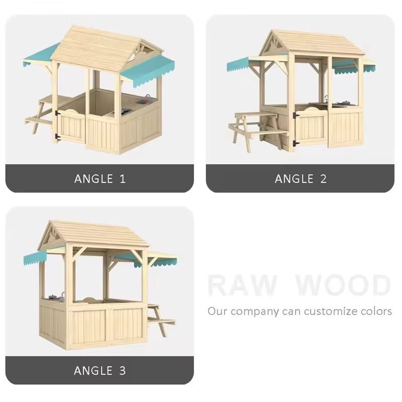 Rumah Bermain Anak dari Kayu,  - Kids Outdoor House With Kitchen ulasan dan harga